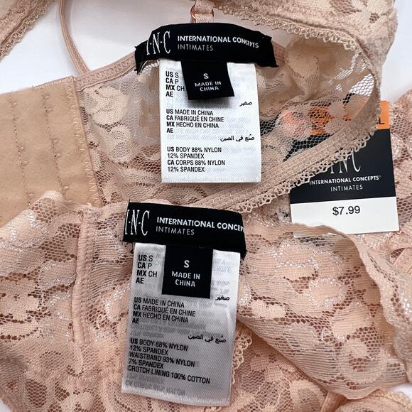 INC International Concepts Womens Lace Bralette & Thong Panty(2) Set Small New - Picture 5 of 8